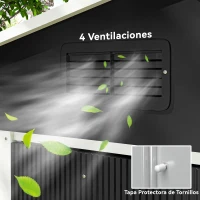 Outsunny Caseta de Jardín de 3,6m² 236x174x190 cm Cobertizo Exterior para Herramientas con Puertas Correderas y 4 Ventanas Gris(m-6)