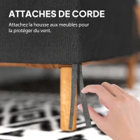 Outsunny Housse de canapé exterieur étanche, housse de banc de jardin 600D tissu oxford, 140 x 84 x 56/94 cm, noir(m-6)