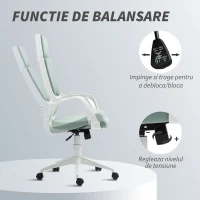 HOMCOM Scaun pentru Birou sau Gaming în Material Textil cu Spătar Înalt Verde(m-5)