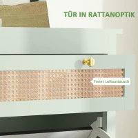 HOMCOM Schoenenkast voor 12 Paar Schoenen, met 1 Uitschuifbare Lade, 2 Klapladen, Schoenopberger, 88 x 30 x 120 cm, Groen(m-7)