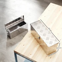 HOMCOM Cutie de Scule de 2 kg cu Încuietoare cu Cheie și Geantă pentru Unelte, 50x15.5x20.5 cm, Argintiu(m-3)