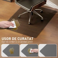 HOMCOM Covoraș Transparent din Plastic Negru 120x90 cm pentru Scaun de Birou(m-4)