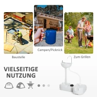 Outsunny Camping Wastafel 17L Draagbaar Met Opvangbak Voor Kamperen Lichte Grijs(m-8)