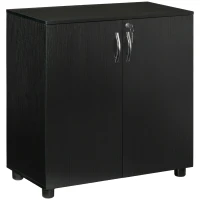 Vinsetto Mueble de Oficina Portadocumentos Multiuso con Cerradura, 2 Puertas y Estante Interior, 80x40x80 cm, Negro(m-1)