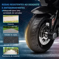 HOMCOM Motocicleta Elétrica Infantil com 3 Rodas com Bateria 6V Recarregável Funções de Música Buzina Faróis 86x42x52 cm Azul(m-6)