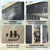 Outsunny Magazina Gradina 6.5×4 ft – Metal Galvanizat cu Fundatie & Usi(m-7)