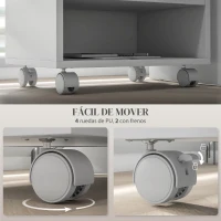 HOMCOM Soporte de Impresora con Ruedas Compartimentos Abiertos para Oficina Estudio 40x30x36 cm Blanco(m-5)