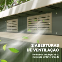 Outsunny Abrigo de Jardim 280x130x172cm Abrigo de Exterior de Aço Galvanizado com Porta Corredeira e Ventilações Verde Claro(m-8)