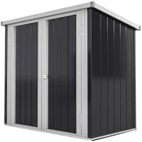Outsunny Cobertizo de Jardín de Exterior 1,26 m² 147x86x134cm con 2 Puertas y Cerradura para Almacenamiento de Herramientas Negro(m-11)