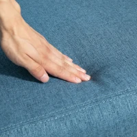 HOMCOM Fotoliu Reclinabil din Țesătură cu Efect de In Albastru cu Suport pentru Picioare(m-9)