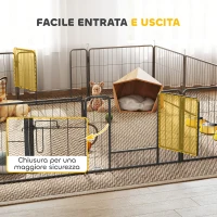 PawHut Recinto per Cani e Cuccioli con 12 Pannelli Modulabili e 2 Ingressi, 80x1.5x60cm(m-7)