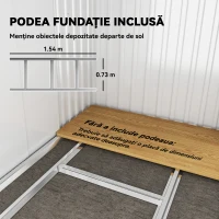 Outsunny Căsuță de Grădină cu Uși Culisante și Bază pentru Pardoseală din Oțel, 195x122x181,5 cm, Verde(m-5)