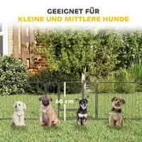 PawHut Haustiergehege, Welpenauslauf, Welpengitter, 12 Paneele, Outdoor u.  Indoor, Schwarz(m-6)