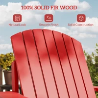 Outsunny Adirondack Tuinstoel Tuinsessel Outdoor-Sessel, 72 cm x 97 cm x 92 cm, Rood(m-6)