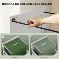 HOMCOM Escritorio Rústico 120x50 cm Mesa de Escritorio con 3 Cajones y Encimera con Efecto Madera Blanco(m-5)