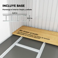 Outsunny Cobertizo de Jardín 213x130x172 cm Caseta de Exterior Metálica para Almacenamiento de Herramientas Verde Oliva(m-6)