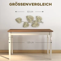 HOMCOM Set van metalen wanddecoraties, gelakte afwerking, bladvorm, goudkleurig(m-7)