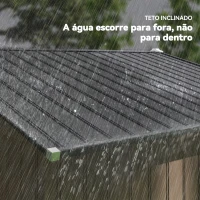 Outsunny Abrigo de Jardim 277x195x192 cm  Metálico para Armazenamento de Ferramentas com Base de Reforço Incluída Madeira(m-7)