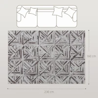 HOMCOM Modern Area Rug, Triangle Pattern Non-Slip Washable Rug, Chenille Floor Carpet for Living Room, Bedroom, Dining Room, Home Office, 230 x 160 cm, Brown(m-3)