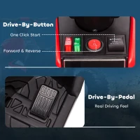 HOMCOM Elektrisch Kinderquad, LED-Koplampen, MP3-Speler, Schokdempers, Ergonomische Zitting, Rood+Zwart(m-7)