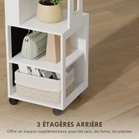 HOMCOM Armoire à bijoux armoire avec miroir sur pied pivotante à 360° éclairage LED 37x40x165,5cm cadre blanc, doublure noire(m-7)
