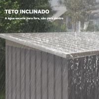 Outsunny Abrigo de Jardim 280x130x172 cm Abrigo de Exterior de Aço Galvanizado com Porta Corredeira e Ventilações Cinza(m-7)