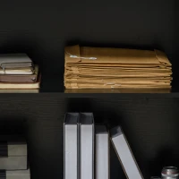 Vinsetto Meuble de Bureau Porte-documents Polyvalent avec Serrure, 2 Portes et Étagère Interne, 80x40x80 cm, Noir(m-3)