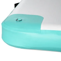 Outsunny Groot Zwemeiland 3x2m Opblaasbaar Eiland 500kg voor Wateractiviteiten voor Volwassenen en Kinderen, Wit Groen(m-10)