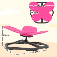 AIYAPLAY Chaise Pivotante Sensorielle pour Enfants, Forme Papillon, Favorise l'Equilibre et la Coordination, Plastique, Métal, Rose(m-3)