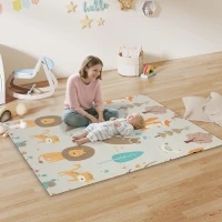 AIYAPLAY Animal-Themed Baby Plat Mat Double Sided, Foldable, Water-Resistant for Outdoor/Indoor, 177 x 146 x 1.5cm(m-2)