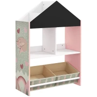 ZONEKIZ Unitate de depozitare a jucariilor pentru copii sertare rafturi detasabile pentru dormitorul copiilor sufragerie decor pentru cresa roz(m-11)