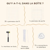 PawHut Cage parc clôture pour animaux domestiques enclos pour petits animaux modulable 2 niveaux fil en acier 146x73x73cm blanc(m-6)