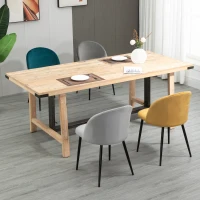 HOMCOM Lot de 4 chaises salle à manger chaise de cuisine scandinave chaise en velours rembourrée avec pieds effilés en métal, pour salon, salle à manger, multicolore(m-8)