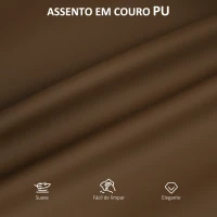 HOMCOM Conjunto de 2 Bancos de Bar Bancos Altos de Cozinha com Encosto em Vime Assento em PU Estrutura de Aço 45x50x97 cm Marrom(m-5)