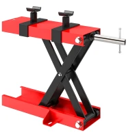 HOMCOM Cric de moto, table de levage moto à ciseaux, hauteur de levage 9,5-40 cm capacité 500 kg, 45 x 15 x 9,5-40 cm, rouge(m-11)