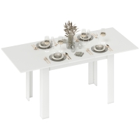 HOMCOM Table de Salle à Manger Extensible pour 6-8 Personnes, 140-180 x 80 cm, Blanc