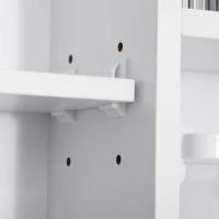 kleankin Armário de Casa de Banho com Espelho Móvel de Casa de Banho Suspenso com Porta Prateleiras Abertas 100x15x70 cm Branco(m-9)
