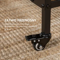 HOMCOM Mobilny Składany Stół, 2 Rozkładane Powierzchnie, 130 cm x 80 cm x 74 cm, Brązowy(m-7)