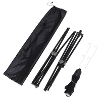 Homcom Filet de Badminton/loisirs 4 m - hauteur réglable 1,58 m max. - filet portable avec support pieds et piquets - sac de transport inclus(m-4)