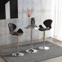 HOMCOM Table de bar ronde mange-debout table de bistro hauteur réglable 69-93 cm et plateau pivotant, base en métal(m-8)