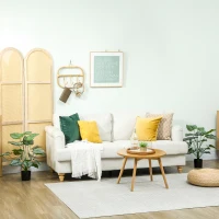 HOMCOM Conjunto de 2 Plantas Artificiais Decorativas 65 cm Plantas Artificiais com Vaso e Folhas para Interior Verde(m-9)