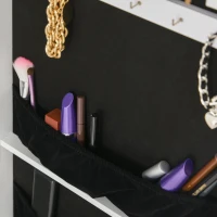 HOMCOM Armoire à Bijoux avec Miroir Multi-rangements éclairage LED à Suspendre Blanc(m-4)
