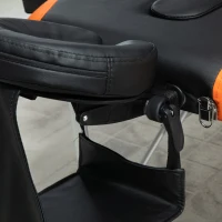 HOMCOM Lit/Table de Massage Cosmetique Pliable en Aluminium 3 Zones Noir et Orange(m-5)