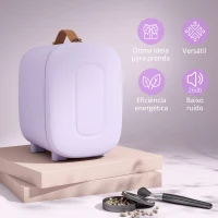 HOMCOM Frigorífico Pequeno de Cosméticos 4L 9V/240V para Arrefecer e Aquecer Mini Frigorífico para Beleza 20,3x26,3x28 cm Roxo(m-7)