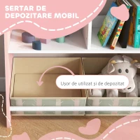 ZONEKIZ Unitate de depozitare a jucariilor pentru copii sertare rafturi detasabile pentru dormitorul copiilor sufragerie decor pentru cresa roz(m-5)