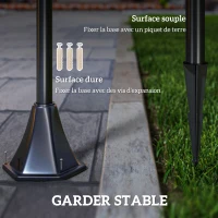 Luminaire extérieur lampadaire sur pied solaire lampadaire lanterne classique LED 30 Lm dim. 15L x 15l x 120H cm noir(m-8)