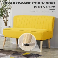 HOMCOM 2-osobowa sofa kanapa sofa tapicerowana meble wypoczynkowe szeroka żółta(m-7)