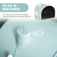 PawHut kuweta dla kota z filtrem powietrza dla kotów do 5 kg, kolor zielony + biały + czarny, dł. 43 x szer. 44 x wys. 47 cm(m-6)