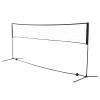 Homcom Filet de Badminton/loisirs 4 m - hauteur réglable 1,58 m max. - filet portable avec support pieds et piquets - sac de transport inclus(m-6)