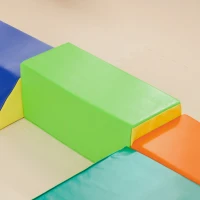 HOMCOM Set Costruzioni Morbide per Bambini con 5 Blocchi a Rettangolo e Trapezio, in PU e EPE, 48.3x19.1x48.3 cm, Multicolore(m-9)